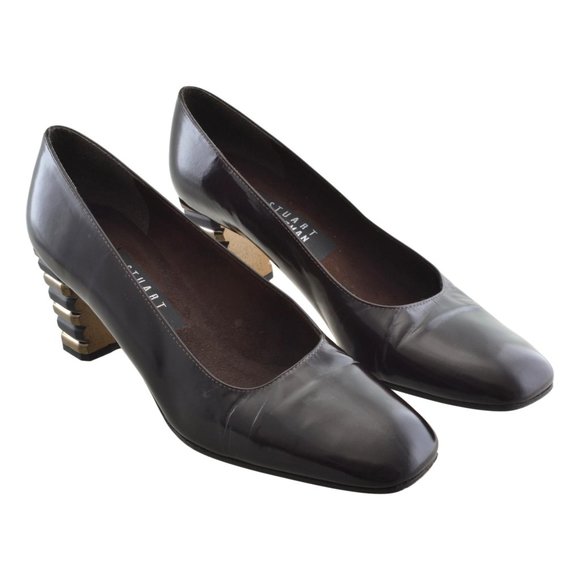 Stuart Weitzman Patent Leather Block Heel Pumps - Picture 1 of 6